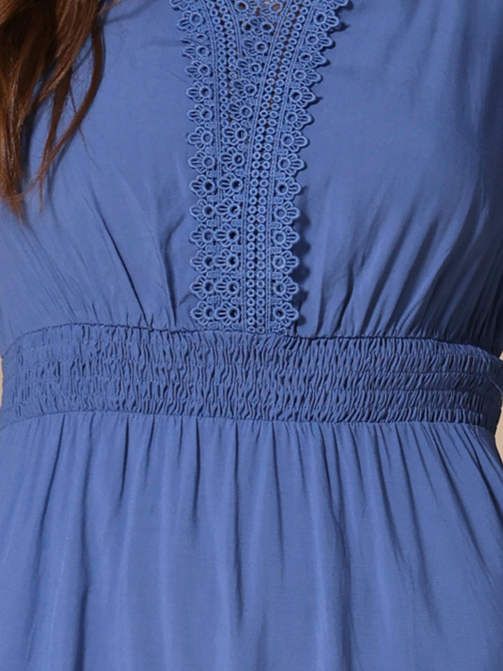 Bella Women's Summer Dress | Puff Sleeves, Ruffled Hem, Lightweight Polyester - 51