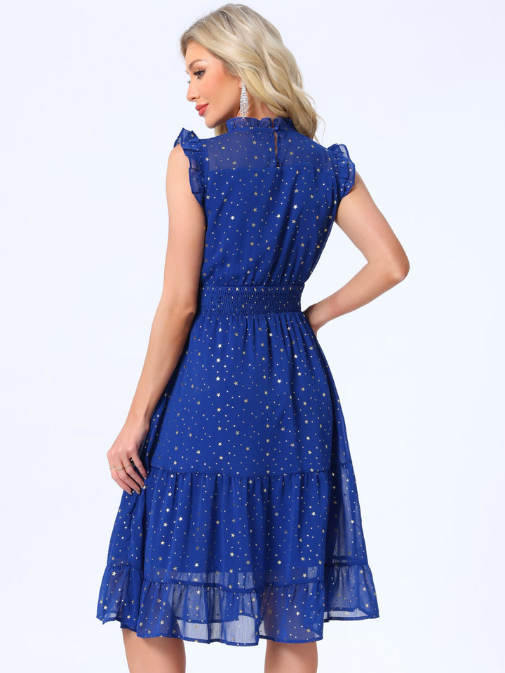 Celeste Women's Cocktail Dress | Star Print, A-Line Silhouette - 2