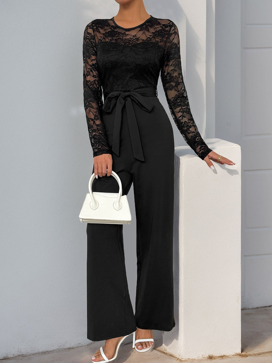 Evelyn Women's Jumpsuit | Elegant Lace Patchwork Design - 1