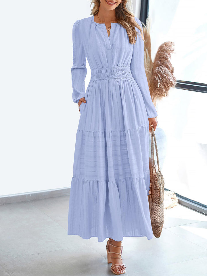 Nora Women's Maxi Dress | 100% Cotton, Casual Tiered A-Line - 10