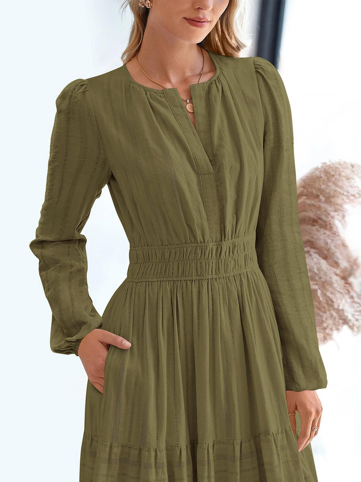 Nora Women's Maxi Dress | 100% Cotton, Casual Tiered A-Line - 17