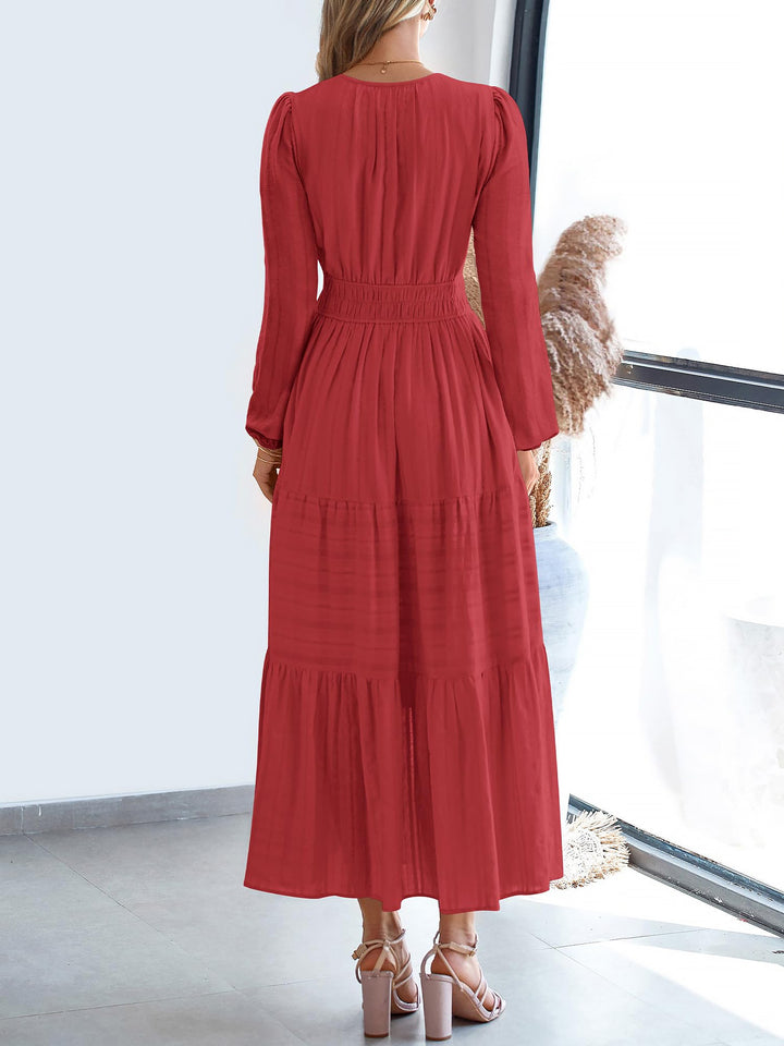 Nora Women's Maxi Dress | 100% Cotton, Casual Tiered A-Line - 38