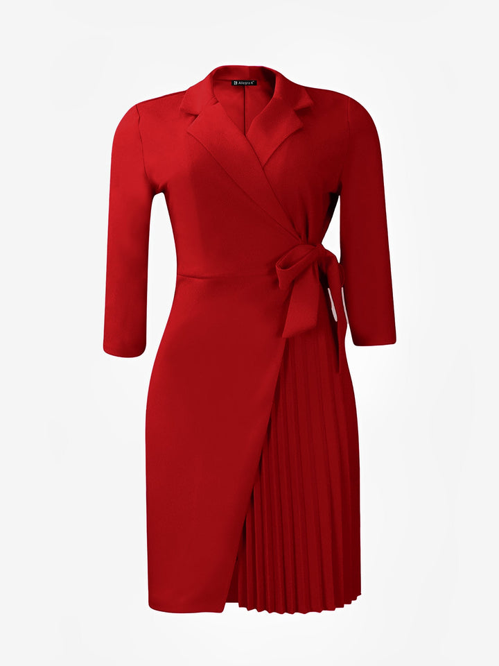 Tina Women's Blazer Dress | Tailored Pleats, Office Chic - 15